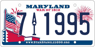 MD license plate 7AI1995