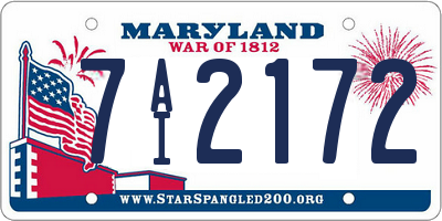 MD license plate 7AI2172