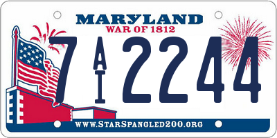 MD license plate 7AI2244