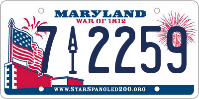 MD license plate 7AI2259
