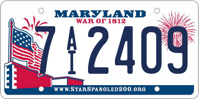 MD license plate 7AI2409
