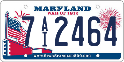 MD license plate 7AI2464