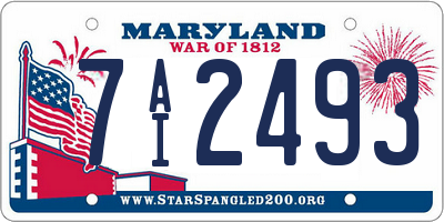MD license plate 7AI2493