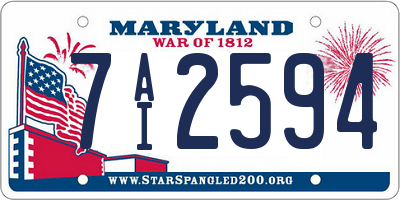 MD license plate 7AI2594