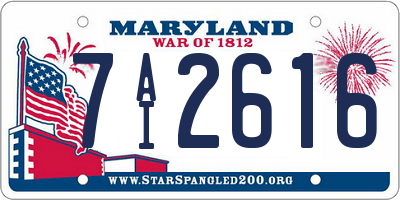 MD license plate 7AI2616