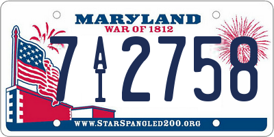 MD license plate 7AI2758