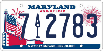 MD license plate 7AI2783