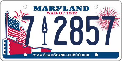 MD license plate 7AI2857
