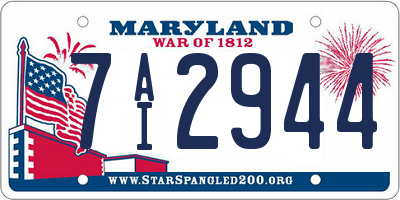 MD license plate 7AI2944