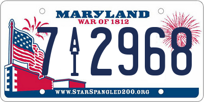 MD license plate 7AI2968