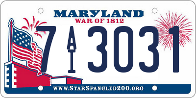 MD license plate 7AI3031