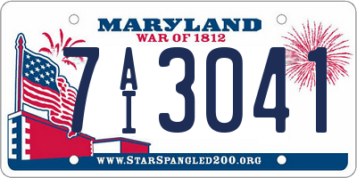 MD license plate 7AI3041
