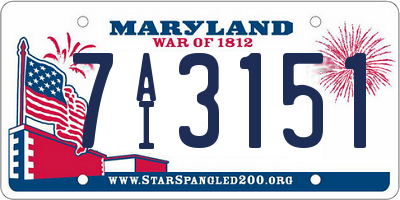 MD license plate 7AI3151