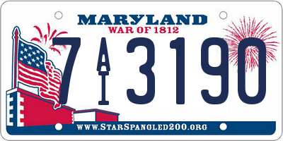 MD license plate 7AI3190