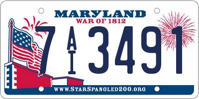 MD license plate 7AI3491