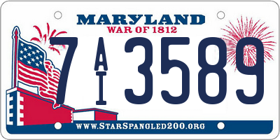 MD license plate 7AI3589