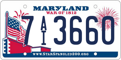 MD license plate 7AI3660