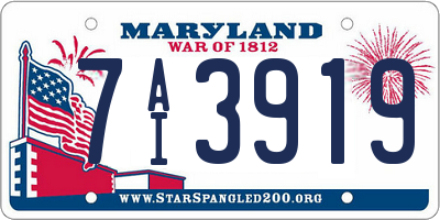 MD license plate 7AI3919
