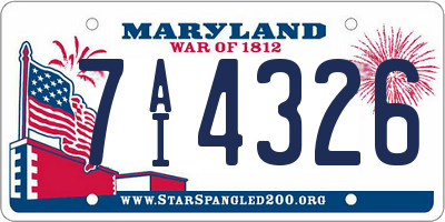 MD license plate 7AI4326