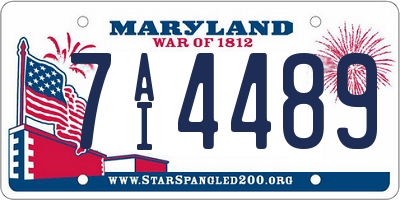 MD license plate 7AI4489