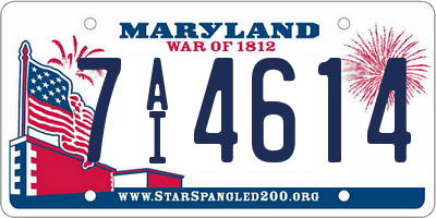 MD license plate 7AI4614