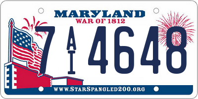 MD license plate 7AI4648