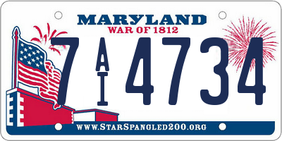 MD license plate 7AI4734