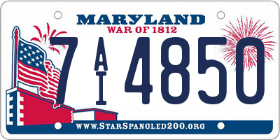 MD license plate 7AI4850
