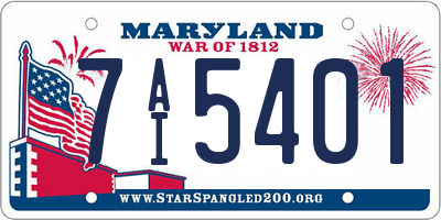 MD license plate 7AI5401