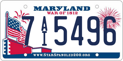 MD license plate 7AI5496