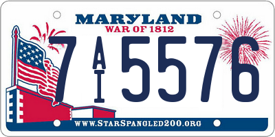 MD license plate 7AI5576