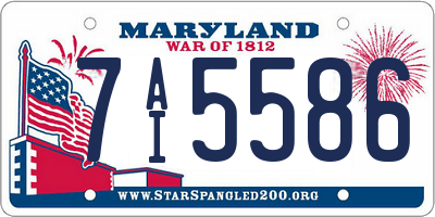 MD license plate 7AI5586