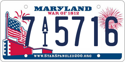 MD license plate 7AI5716