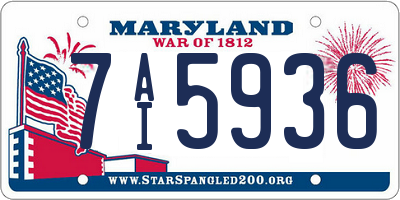 MD license plate 7AI5936