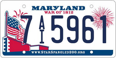 MD license plate 7AI5961