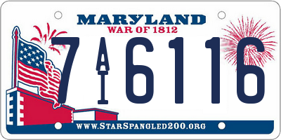 MD license plate 7AI6116