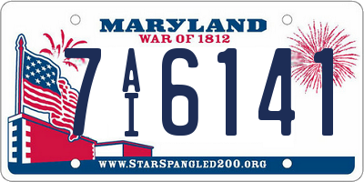 MD license plate 7AI6141