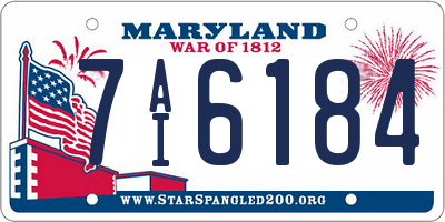 MD license plate 7AI6184