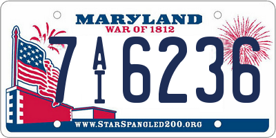 MD license plate 7AI6236
