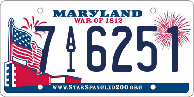 MD license plate 7AI6251