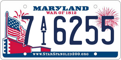 MD license plate 7AI6255