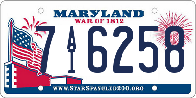 MD license plate 7AI6258