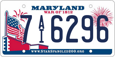 MD license plate 7AI6296