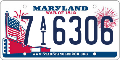 MD license plate 7AI6306