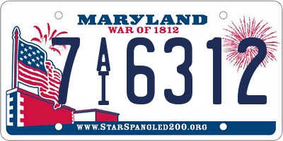 MD license plate 7AI6312