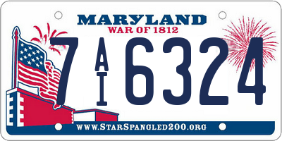MD license plate 7AI6324