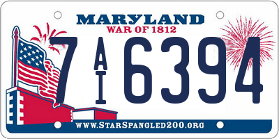 MD license plate 7AI6394