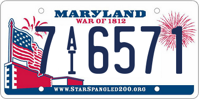 MD license plate 7AI6571