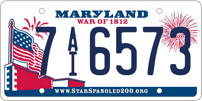 MD license plate 7AI6573