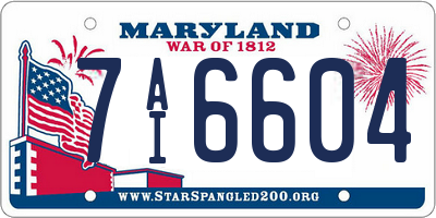 MD license plate 7AI6604